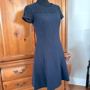 Beautiful Lace neckline on Navy Blue Ann Taylor Dress- size 2